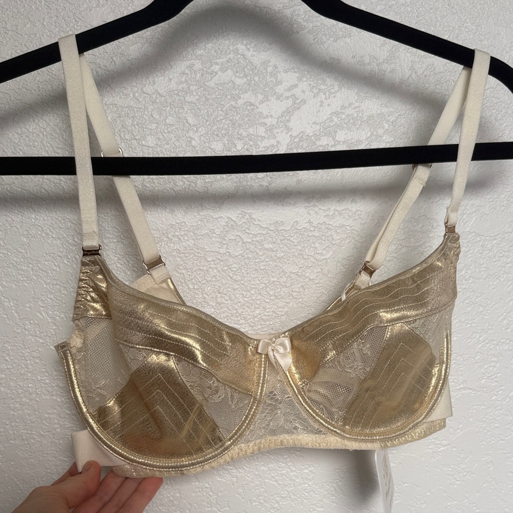NWT Honey Birdette Gold and Cream Bra